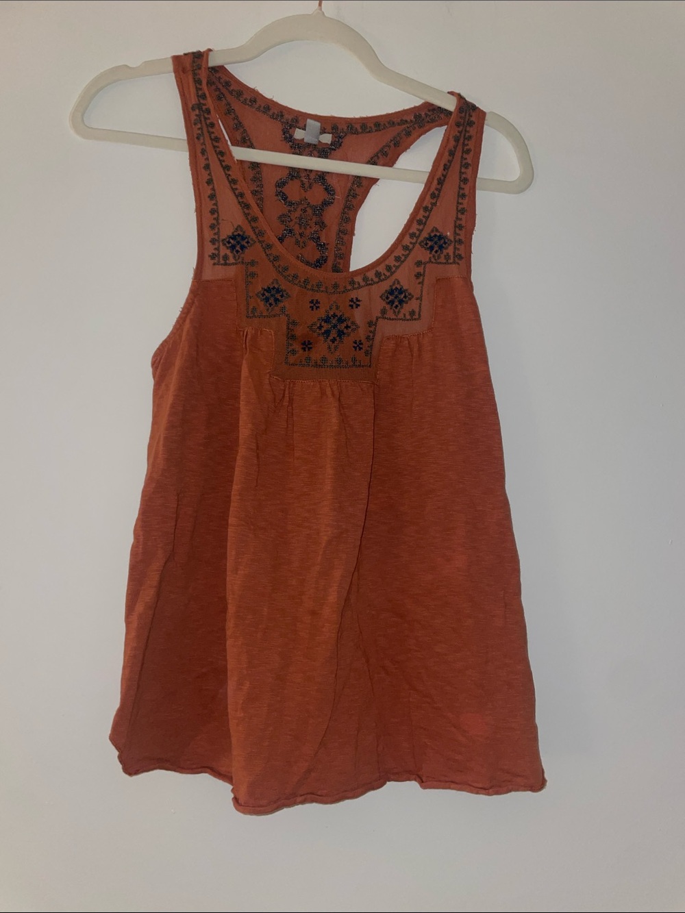 Racer back rust tank top